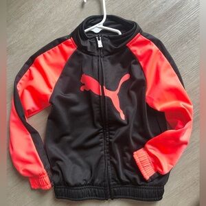Kids 4T neon orange pink puma zip up athletic jacket